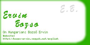ervin bozso business card